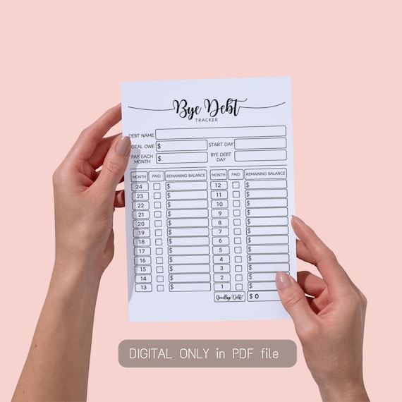 Bye Debt! A Debt Payoff Tracker | Snowball Method Template | PDF DOWNLOAD