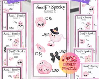 Desafio de Poupança Doce e Assustadora para o Halloween | Envelope de Dinheiro A6 (PDF)