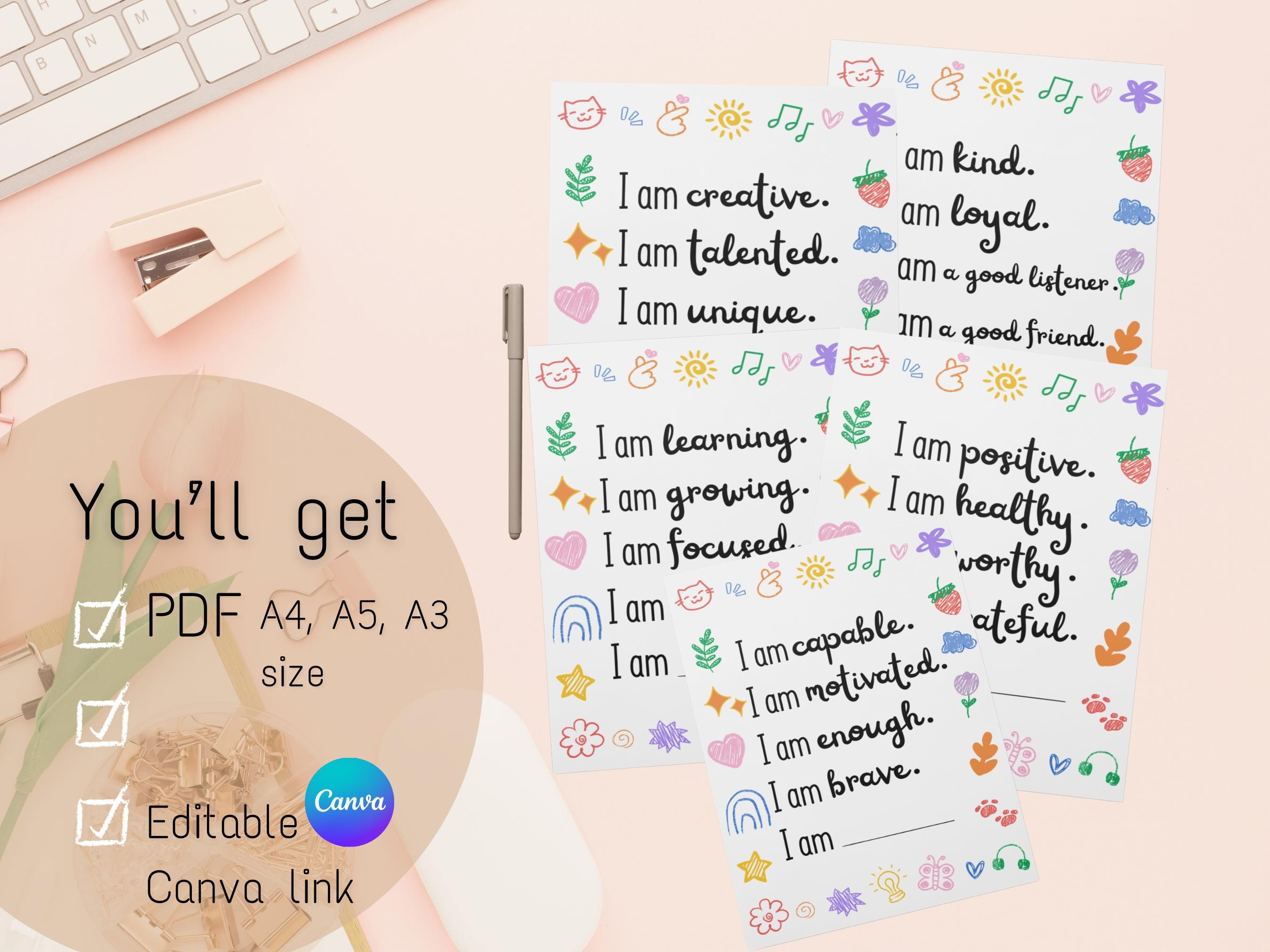 Teen Positive Affirmations Poster: Self-love Printable (digital ...
