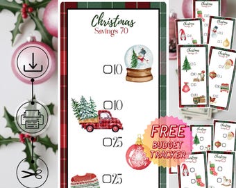 Christmas Savings Challenge Printable | A6 Cash Envelope Tracker (PDF) | FREE Budget Tracker