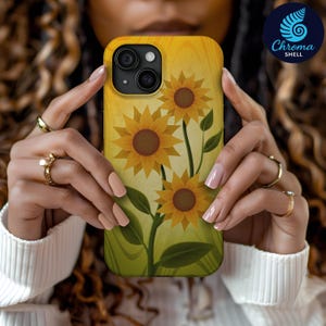 Vintage Sunflower Phone Case: Floral Botanical Art, Tough Protection