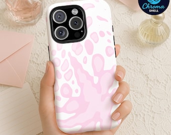 Pink Abstract Phone Case: Coquette Pastel Art, iPhone & Samsung