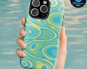 Aqua Swirl Phone Case - Pastel Abstract Wave Pattern for iPhone & Samsung