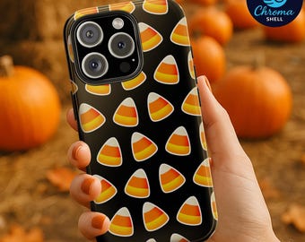 Candy Corn Phone Case - Halloween Fall Pattern Cover for iPhone and Samsung