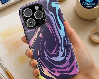 Abstract Swirl Phone Case - Colorful Gradient Art Design for iPhone & Samsung