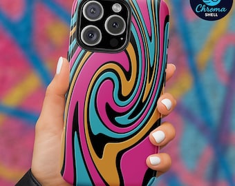 Psychedelic Swirl Phone Case: Retro 70s Trippy Abstract Cover