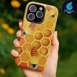Honey Bee Phone Case - Honeycomb Pattern Cover for iPhone and Samsung