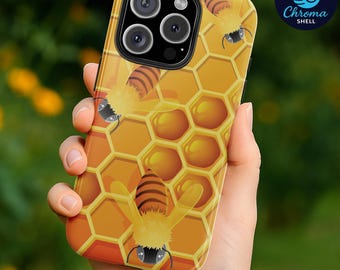 Honey Bee Phone Case - Honeycomb Pattern Cover for iPhone and Samsung