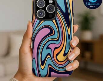 Psychedelic Swirl Phone Case: Groovy Retro Abstract Cover