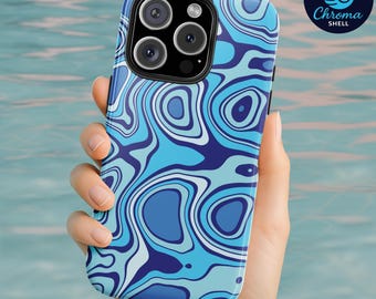 Abstract Blue Swirl Phone Case: Impact Resistant iPhone & Samsung Cover