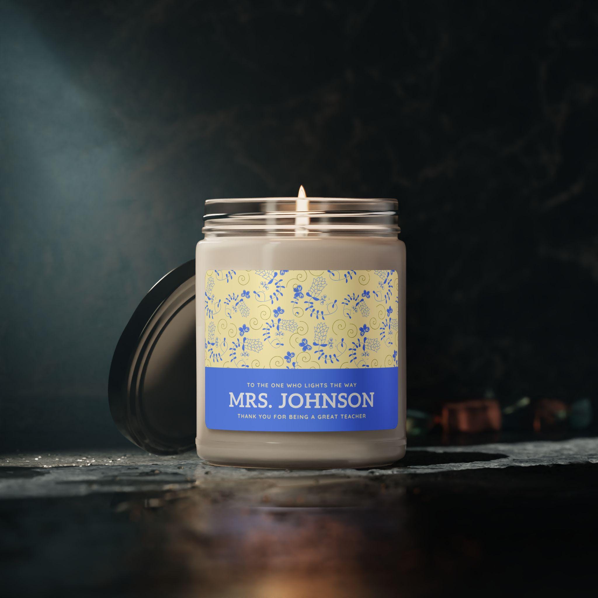 Teacher Appreciation Candle Gift – Personalized Thank You Candle for ...