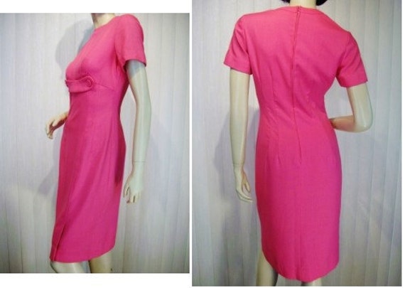 MINX MODES Vtg 60s Pink Secretary Dress & Embroid… - image 2