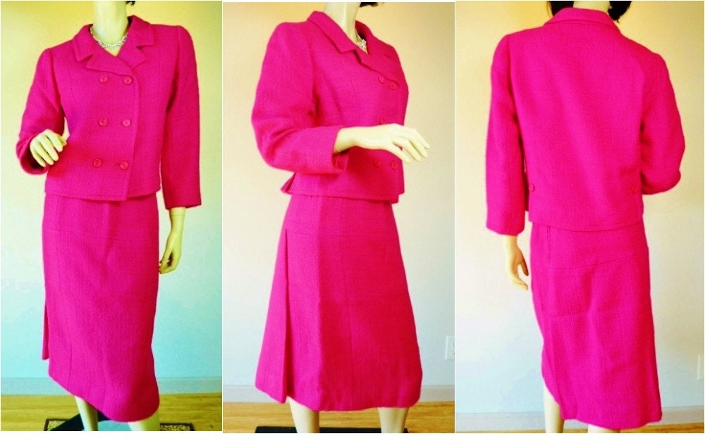 SALE Rare EISA BALENCIAGA Rare Hot Pink Fuchsia Mohair Skirt | Etsy