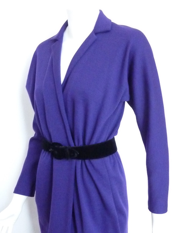 lanvin jersey dress Lanvin Bow Belt Dress Black Chiffon-Overlay Jersey Size Small Sleevele –  Celebrity Owned main image 1