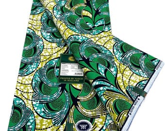 Tecido africano holandês super wax 100% algodão, 6 jardas, estampado com o design mais recente.