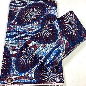 Dutch Wax Hollandais Fabric: 6 Yard African Print Veritable