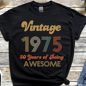 Vintage 1975 50th Birthday Shirt: Retro Style Tee
