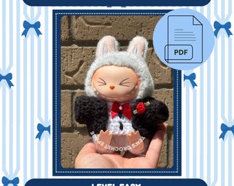 Labubu Groom suit Pattern- Level easy  ( digital pdf file)