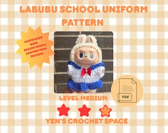 Labubu Schoolgirl uniform pattern ( with anime mods)
