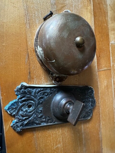 Vintage Antique Front Door Brass Door Bell Patented March 14