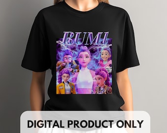 Rumi K-Pop Demon Hunter PNG Huntrix Fantasy Digital Download for Sublimation, Stickers & Merch, Rumi graphic tee PNG, Rumi Huntrix PNG