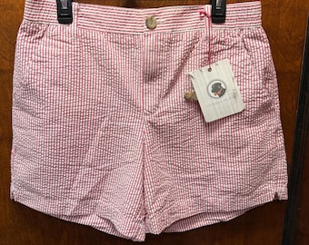 Southern Proper Red/White Seersucker Men's Medium Shorts