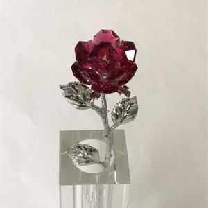 Red Crystal Rose Handcrafted By Bjcrystalgifts Using Swarovski Crystals In A Crystal Vase