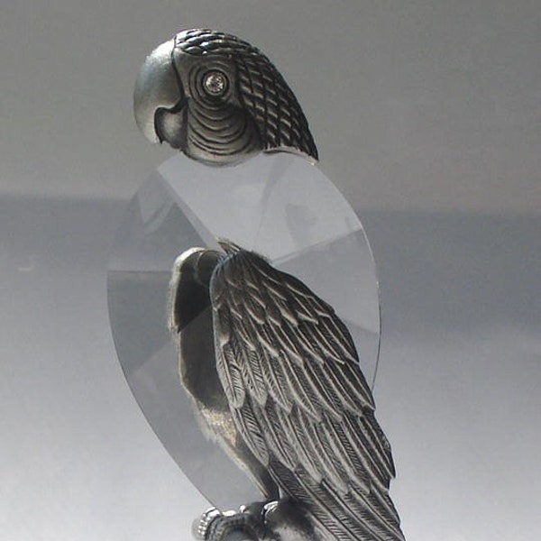 Crystal and Pewter Parrot made with Swarovski Crystal - Parrot Collectors