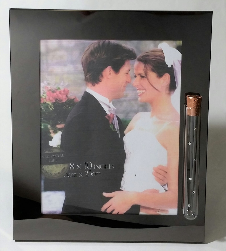 8 x 10 Picture Holds Shards From Jewish Wedding Ceremony Unique Gun Metal Color Jewish Wedding Picture Frame Jewish Engagement Gift