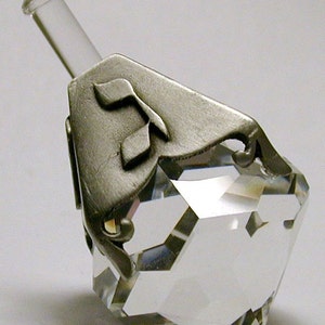 Crystal and Pewter Dreidel made with Swarovski Crystal image 1