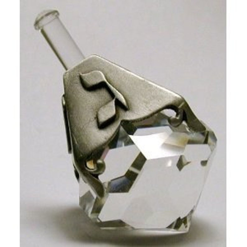 Crystal and Pewter Dreidel made with Swarovski Crystal image 2