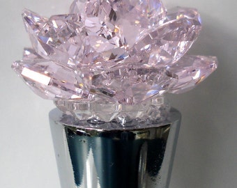 Wine Stopper made with Swarovski Crystal Pink Rose