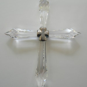 Large Hanging Crystal Cross Handcrafted By The Artisans At Bjcrystalgifts Using Swarovski Crystal