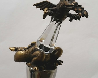 Dragon Wine Stopper - Crystal Wine Stopper - Wine Stopper Handcrafted Using Swarovski Crystal - Dragon Collector- Wine Lovers