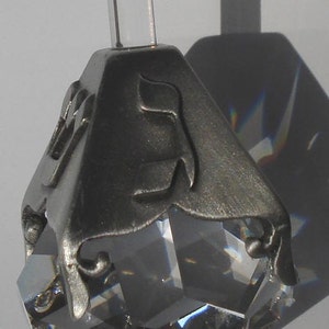 Crystal and Pewter Dreidel made with Swarovski Crystal image 4