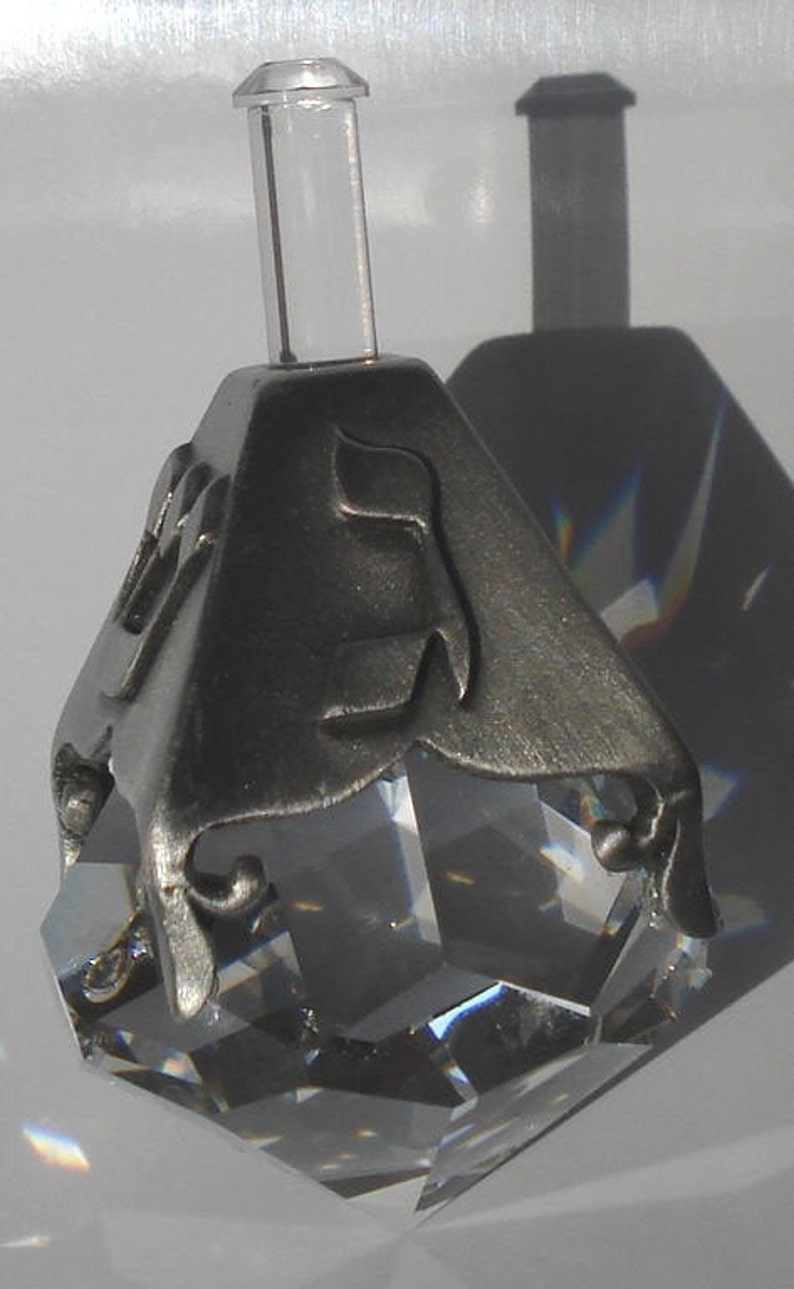 Crystal and Pewter Dreidel made with Swarovski Crystal image 4