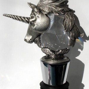 Crystal Unicorn Wine Stopper made with Swarovski Crystal