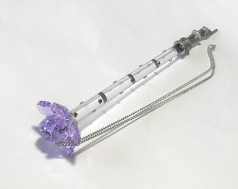 Torah Pointer handcrafted by Bjcrystalgifts using Swarovski Crystals - Purple rose Yad - Unique Bat Mitzvah gift