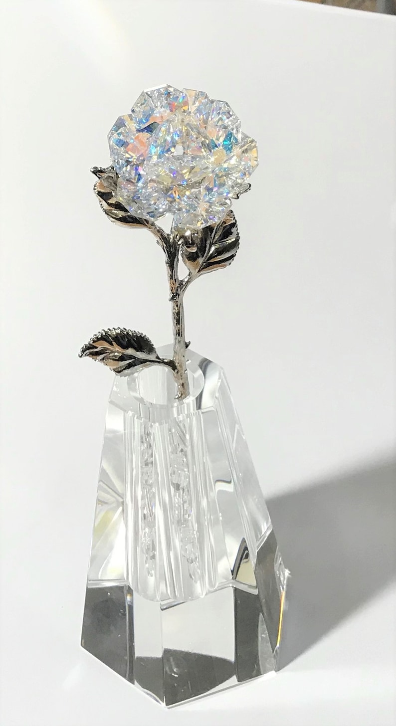 AB Crystal Rose in Crystal Vase Handcrafted by the Artisans at ...