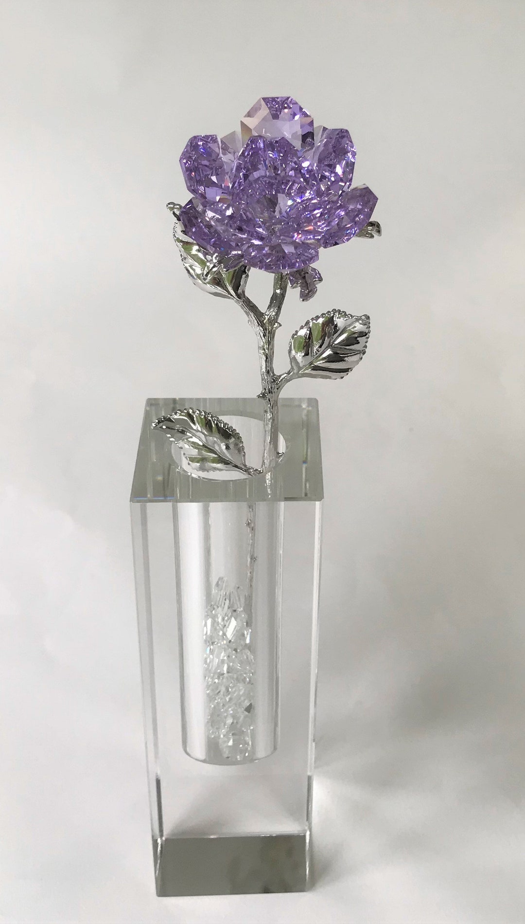 Purple Crystal Rose Handcrafted by Bjcrystalgifts Using Swarovski ...
