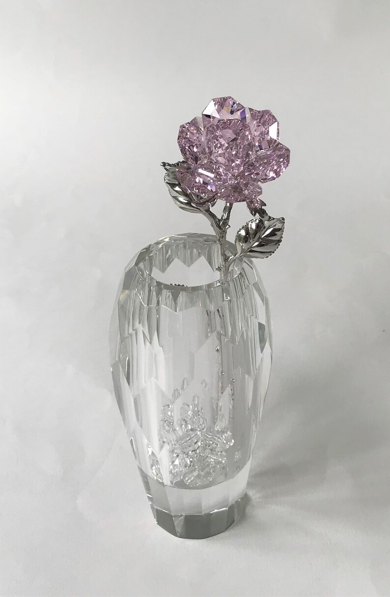 Pink Crystal Rose Handcrafted by Bjcrystalgifts Using Swarovski ...