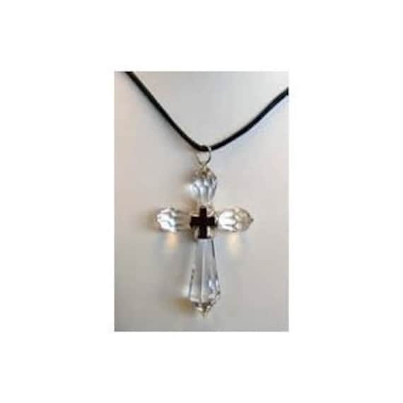 Crystal Cross Necklace Made With 