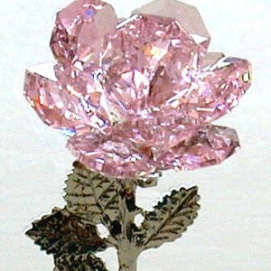 Crystal Rose made with Swarovski Crystal - Pink Crystal Rose