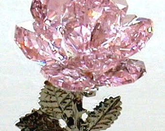 Crystal Rose made with Swarovski Crystal - Pink Crystal Rose