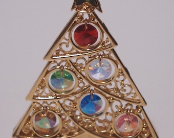 Christmas Tree Ornament made with Swarovski Crystal