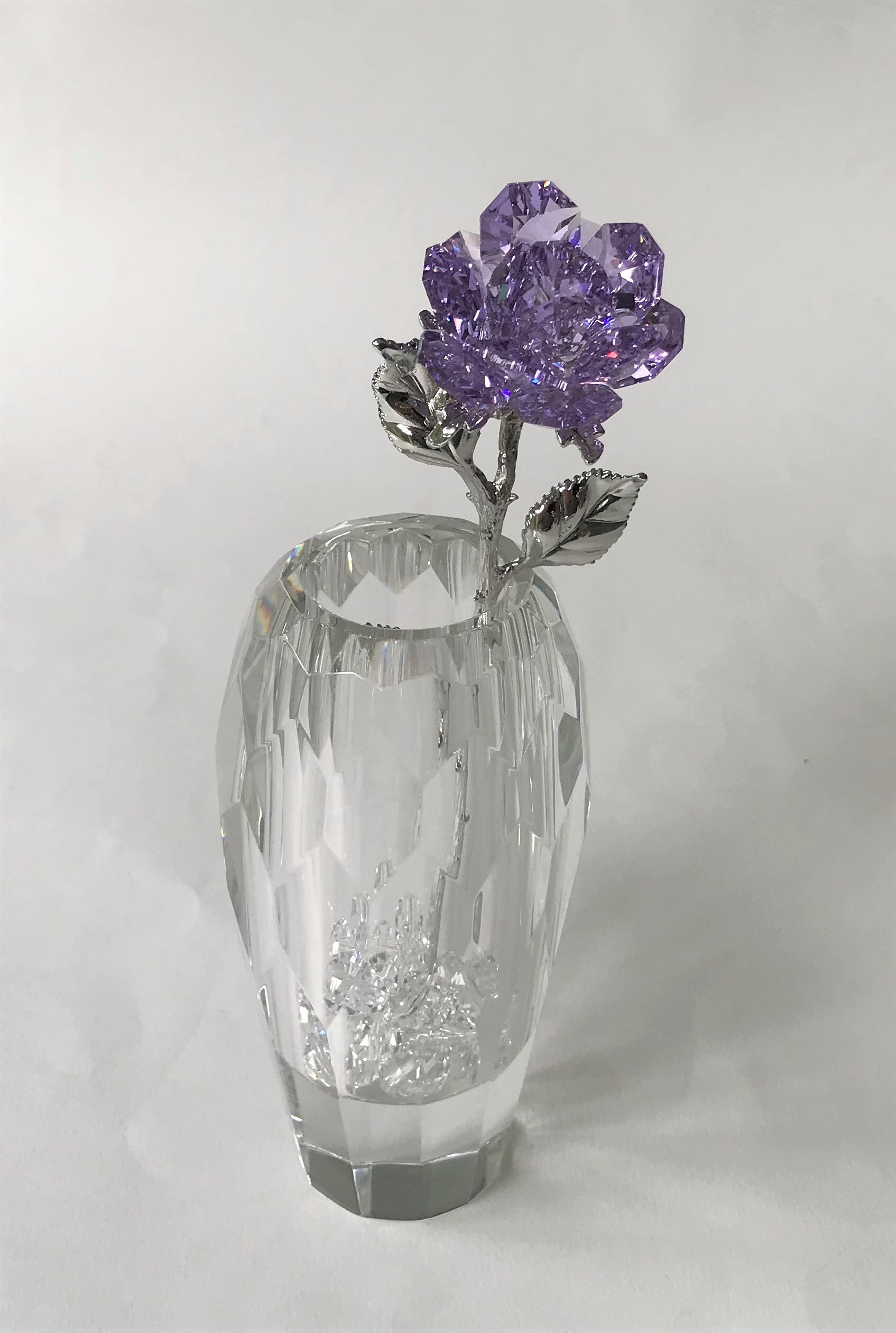 Purple Crystal Glass Rose