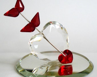 Crystal Heart and Arrow made with Swarovski Crystal