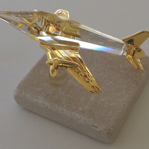 Crystal Airplane Handcrafted By Bjcrystalgifts Using Swarovski Crystal On Tumble Marble Base