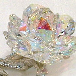 AB Crystal Rose made with Swarovski Crystal - Crystal Rose Figurine