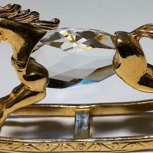 Crystal Rocking Horse Figurine Hand Crafted By Bjcrystalgifts Using Swarovski Crystal